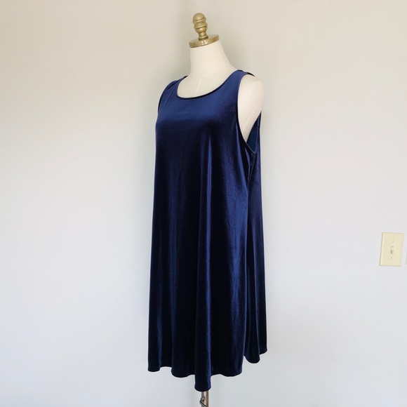 OLD NAVY Pullover Navy Blue Velvety Scoop Neck Extra Large Nightgown - Picture 4 of 7